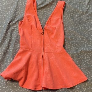 2B Coral Peplum tank top